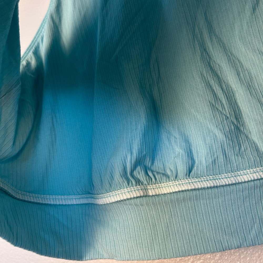 Old Navy Sunday Sleep Womens 4X Aqua Blue Ribbed Smocked Back Pajama Tank Top - Picture 8 of 8